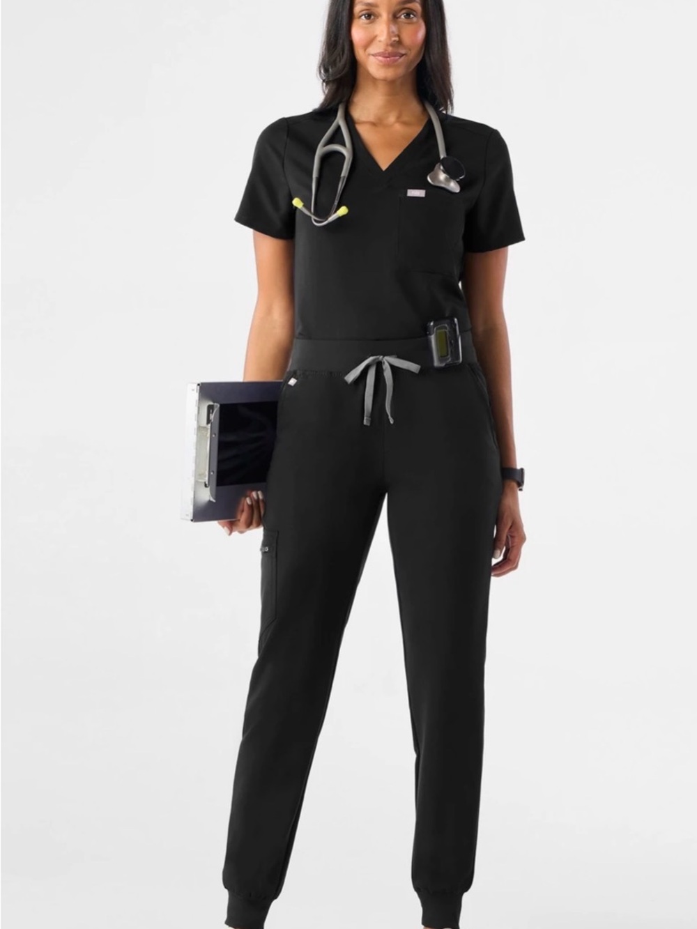 Figs Black Zamora Drawstring Jogger Scrub Pants